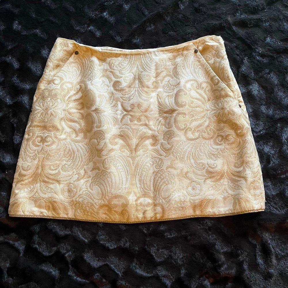 Vintage Elie Tahiti damask mini skirt